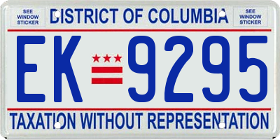 DC license plate EK9295