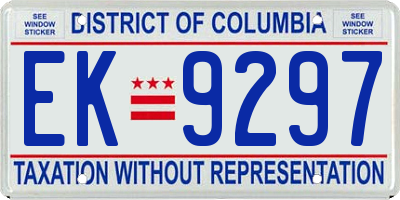 DC license plate EK9297