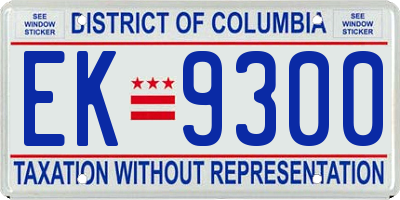 DC license plate EK9300
