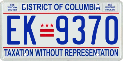 DC license plate EK9370