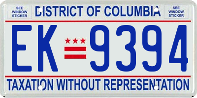 DC license plate EK9394
