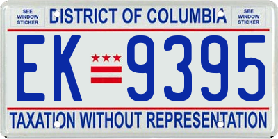 DC license plate EK9395