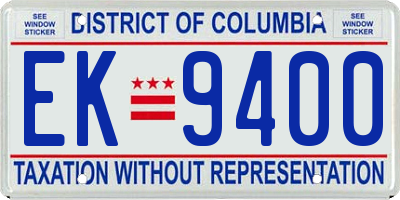 DC license plate EK9400