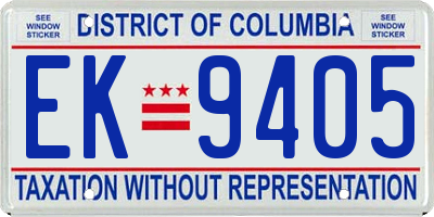 DC license plate EK9405