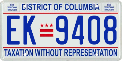 DC license plate EK9408