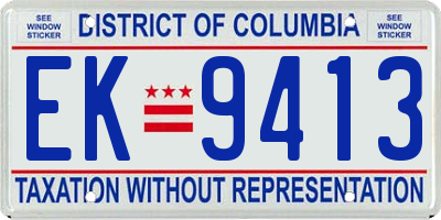 DC license plate EK9413