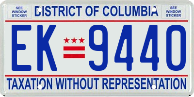 DC license plate EK9440