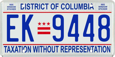 DC license plate EK9448