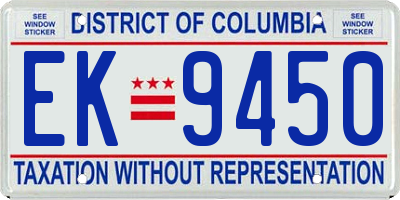 DC license plate EK9450