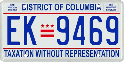 DC license plate EK9469