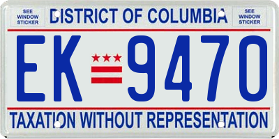 DC license plate EK9470