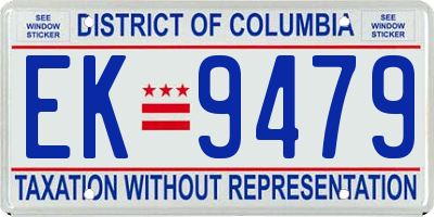 DC license plate EK9479