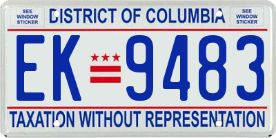 DC license plate EK9483