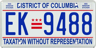 DC license plate EK9488