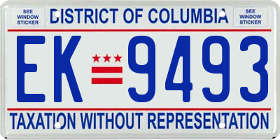 DC license plate EK9493