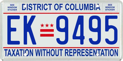 DC license plate EK9495