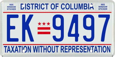 DC license plate EK9497