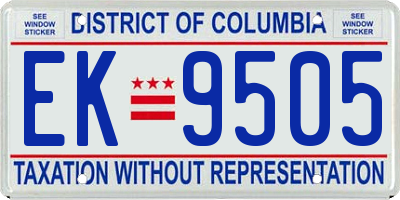 DC license plate EK9505