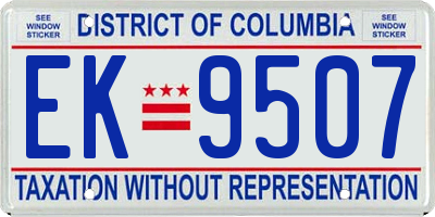 DC license plate EK9507