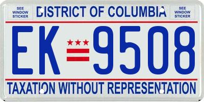 DC license plate EK9508