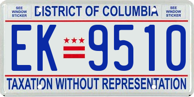 DC license plate EK9510