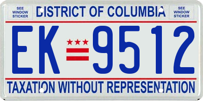 DC license plate EK9512