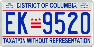 DC license plate EK9520