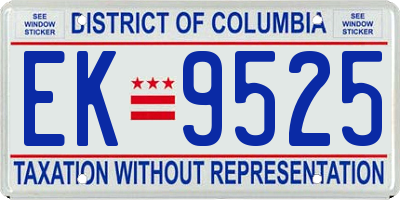 DC license plate EK9525