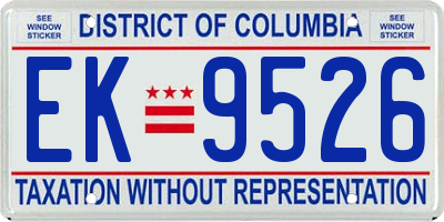 DC license plate EK9526