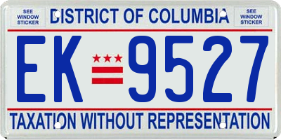 DC license plate EK9527