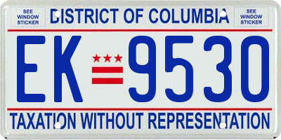 DC license plate EK9530