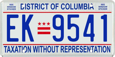 DC license plate EK9541