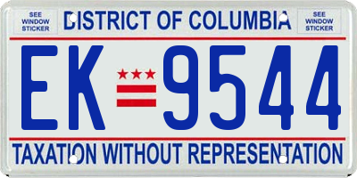 DC license plate EK9544