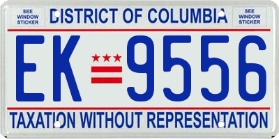 DC license plate EK9556