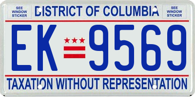 DC license plate EK9569