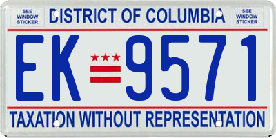 DC license plate EK9571