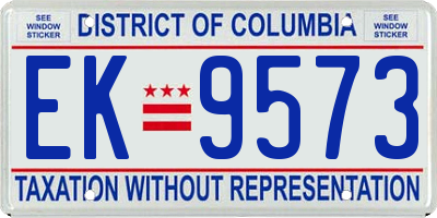 DC license plate EK9573