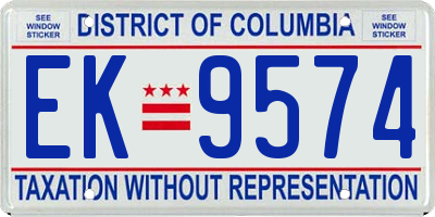 DC license plate EK9574