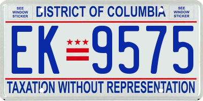 DC license plate EK9575