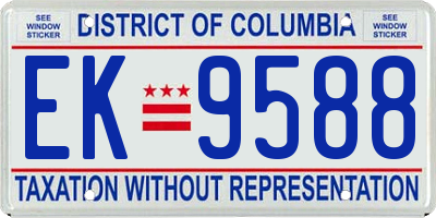 DC license plate EK9588