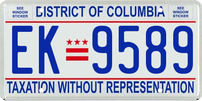DC license plate EK9589