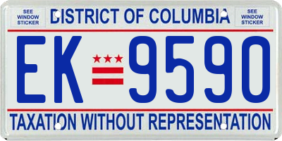 DC license plate EK9590