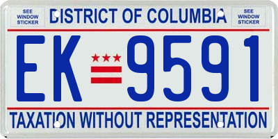 DC license plate EK9591