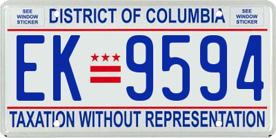 DC license plate EK9594