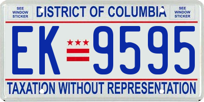 DC license plate EK9595
