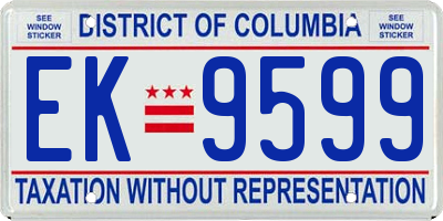 DC license plate EK9599