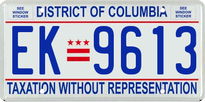 DC license plate EK9613