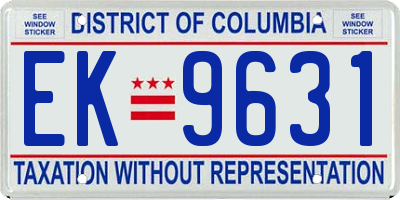 DC license plate EK9631