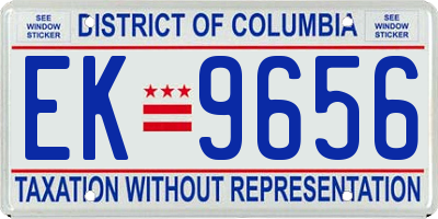 DC license plate EK9656