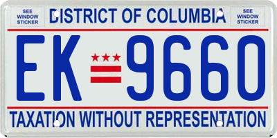 DC license plate EK9660